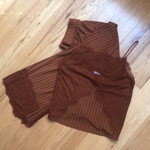 Zara Co-Ord Set Orange Brown Black Lace small
